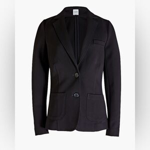 J. Crew Factory Ponte Work Blazer Black 2 Button Stretch Size 4